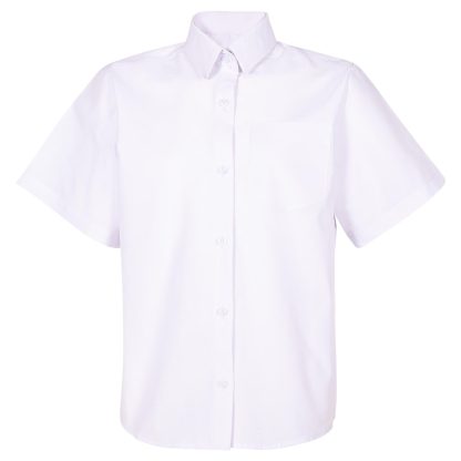Girls White Short Sleeve School Shirt
