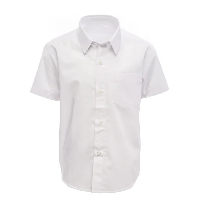 Boys White Short Sleeve School Shirt - Regular Fit